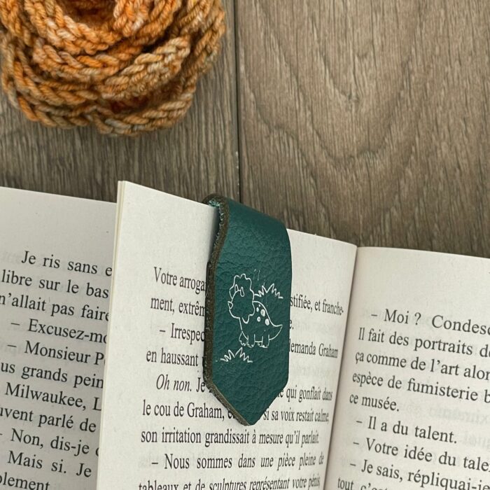 Marque-pages cuir magnétique - Dinosaure – Image 3