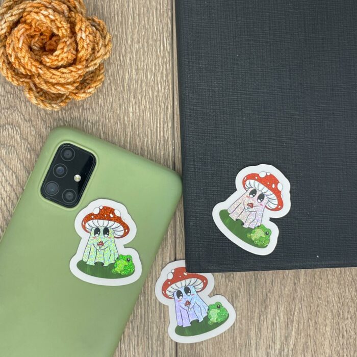 Stickers paillette - Fantôme champignon
