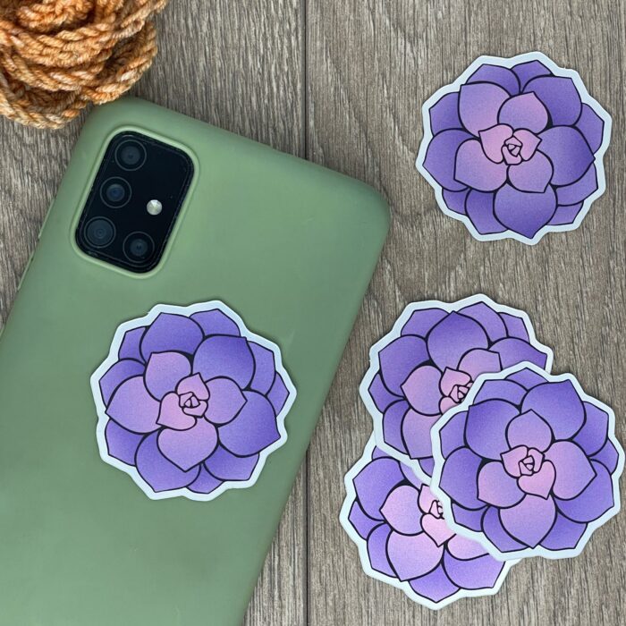 Sticker holographique mate - Graptoveria