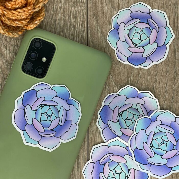 Stickers holographique mate - Aeonium
