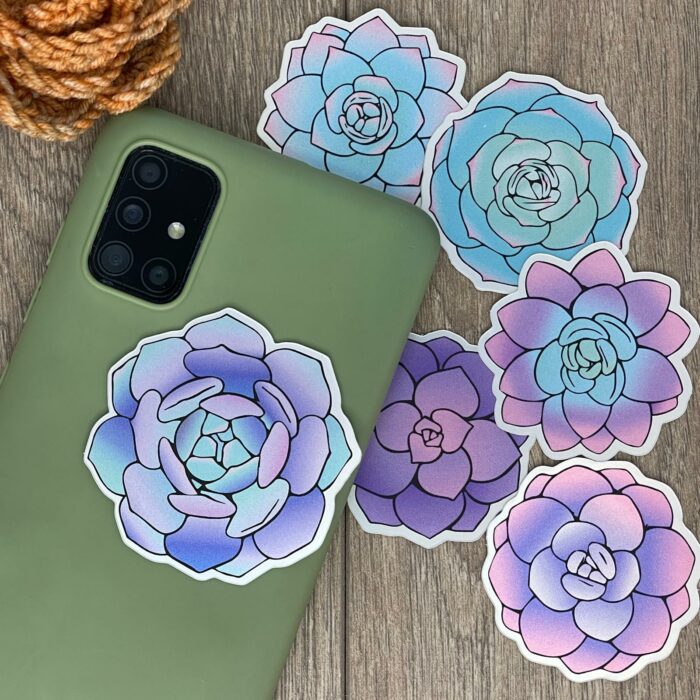 Lot 6 stickers plantes grasses
